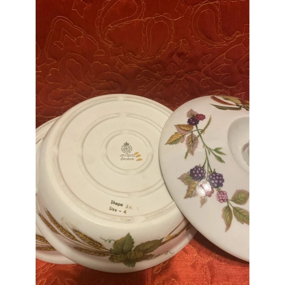 Royal Worcester Evesham Gold Porcelain Covered Casserole‎ 7
